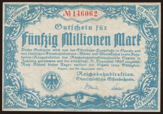 Oppeln, 50.000.000 Mark, 1923