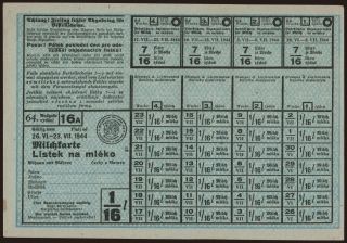 Milchkarte - Lístek na mléko, 1944