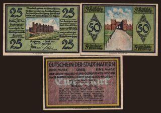 Haltern, 3x 25 Pfennig -  1 Mark, 1921