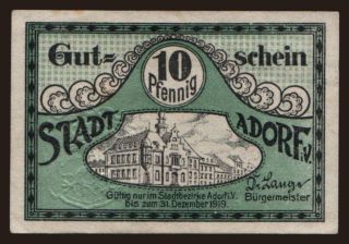 Adorf, 10 Pfennig, 1919