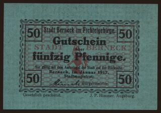 Berneck in Fichtelgebirge, 50 Pfennig, 1917