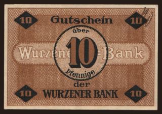 Wurzen/ Wurzener Bank, 10 Pfennig, 1917