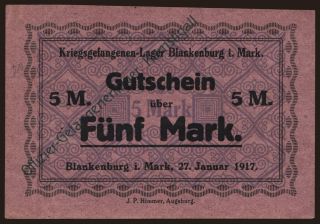 Blankenburg, 5 Mark, 1917
