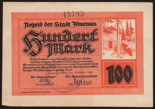 Ilmenau/ Stadt, 100 Mark, 1922
