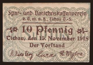 Tichau/ Spar- und Darlehenskassenverein, 10 Pfennig, 1918
