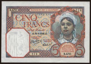 5 francs, 1940