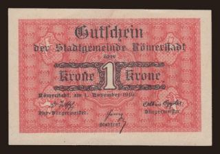 Römerstadt / Rýmarov, 1 krone, 1919