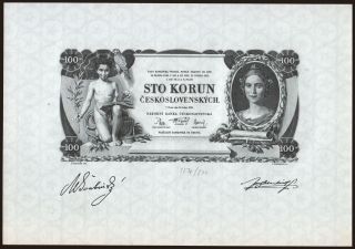 100 korun, 1931, čiernotlač