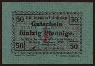 Berneck, 50 Pfennig, 1917