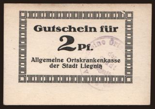Liegnitz/ Allgemeine Ortskrankenkasse, 2 Pfennig, 191?