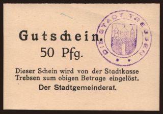 Trebsen/ Stadt, 50 Pfennig, 1914