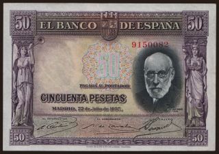 50 pesetas, 1935