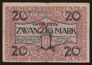 Frankfurt a M./ Stadt, 20 Mark, 1918