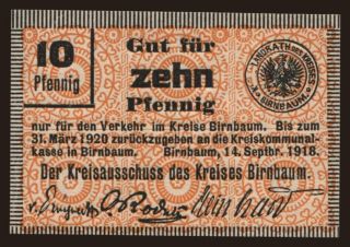Birnbaum (Miedzychód), 10 Pfennig, 1918
