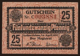 Aschersleben, 25 Pfennig, 1917