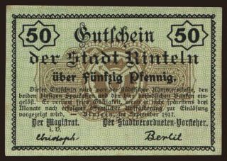 Rinteln, 50 Pfennig, 1917