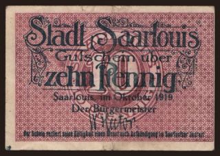 Saarluis, 10 Pfennig, 1919