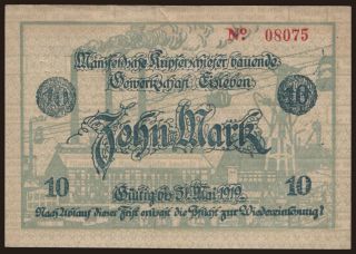 Eisleben/ Mansfeldsche Kupferschiefer bauende Gewerkschaft, 10 Mark, 1919