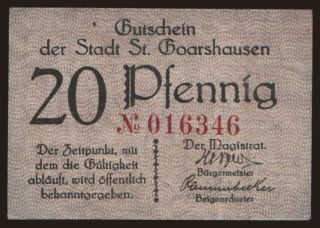 St. Goarshausen, 20 Pfennig, 1920