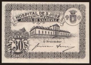 Arcos de Valdevez/ Hospital de S. Jose, 30 centavos, 1920