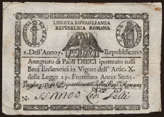 Repubblica Romana, 10 paoli, 1798