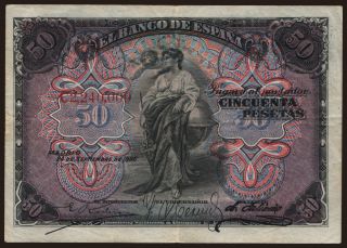 50 pesetas, 1906