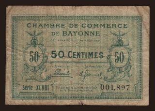 Bayonne, 50 centimes, 1921