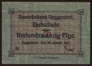 Deggendorf/ Gewerbebank Deggendorf, 25 Pfennig, 1917