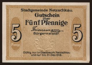 Netzschkau, 5 Pfennig, 1918