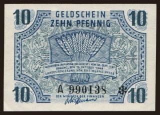 Rheinland-Pfalz, 10 Pfennig, 1947
