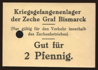 Gelsenkirchen/ Zeche Graf Bismarck, 2 Pfennig, 191?