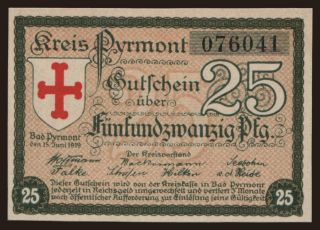 Pyrmont, 25 Pfennig, 1919