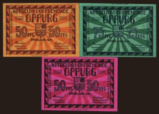 Oppurg, 3x 50 - 75 Pfennig, 1921