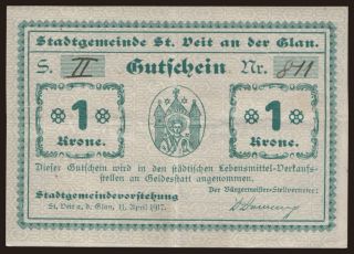 Sankt Veit an der Glan, 1 Krone, 1917
