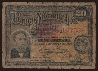 20 centavos, 1887