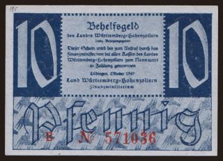 Württemberg-Hohenzollern, 10 Pfennig, 1947