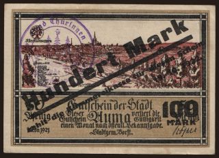 Auma/ Stadt, 100 Mark, 1922