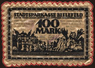 Bielefeld/ Stadt, 100 Mark, 1921