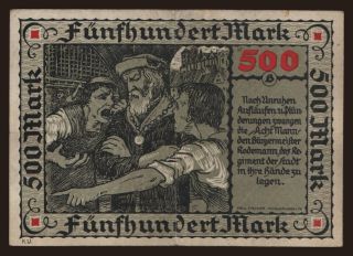 Mühlhausen/ Sradt, 500 Mark, 1922