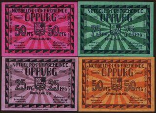 Oppurg, 4x 25 - 75 Pfennig, 1921