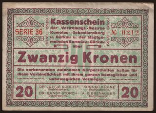 Komotau, 20 Kronen, 1918