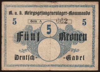 Deutsch-Gabel, 5 Kronen, 191?