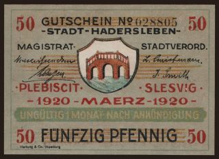 Hadersleben (Haderslev), 50 Pfennig, 1920
