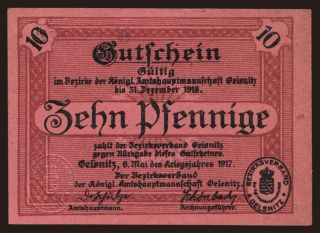 Oelsnitz, 10 Pfennig, 10 Pfennig, 1917