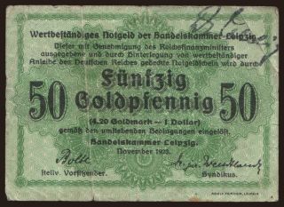 Leipzig/ Handelskammer, 50 Goldpfennig, 1923