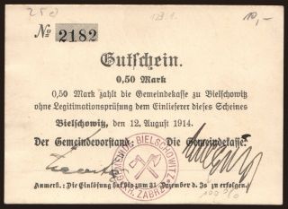 Bielschowitz (Ruda Śląska), 0.50 Mark, 1914