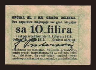 Osijek, 10 filira, 1919