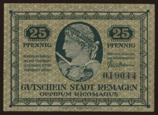 Remagen, 25 Pfennig, 1921