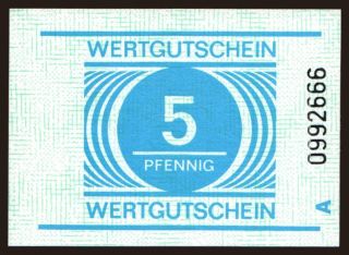 Wertgutschein, 5 Pfennig, 1990