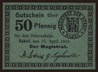 Nakel, 50 Pfennig, 1919